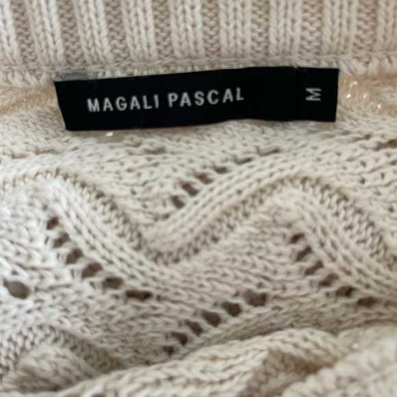 Magali Pascal Bea Short Openwork Cotton Knit Dress. Cream / Ecru. Medium (US 8). - Picture 4 of 6